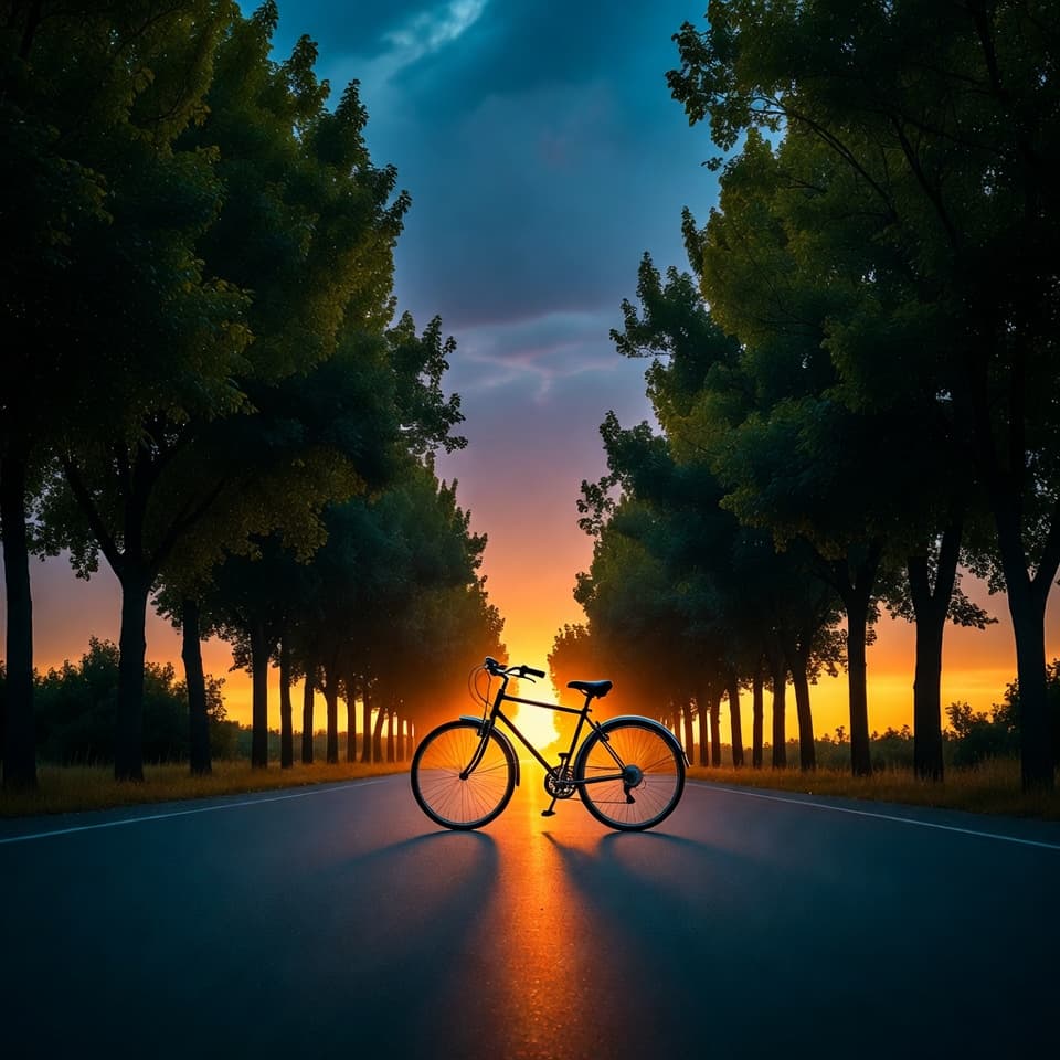 Bicycle Ride at Dusk