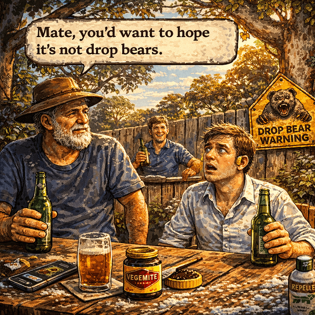 Australian Drop-Bears a Yarn : Thylarctos Plummetus